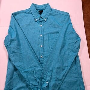 J. Crew Men’s Tall Medium MT Oxford Cotton Turquoise